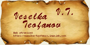 Veselka Teofanov vizit kartica